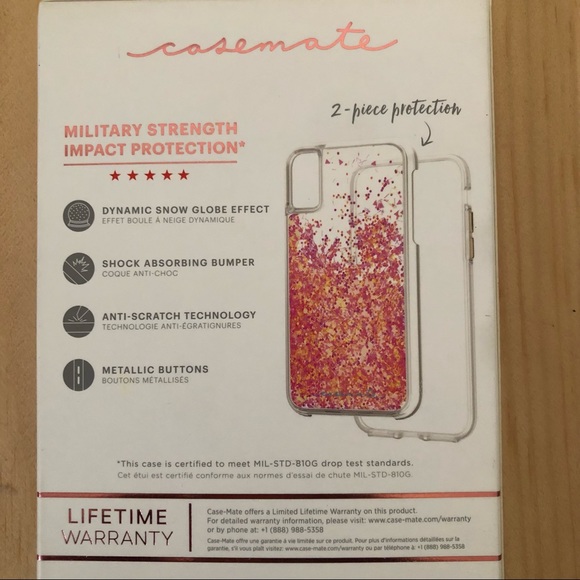 Case-Mate Waterfall Glow Glow in The Dark iPhone XS / X  Shock Absorbing - Picture 2 of 6